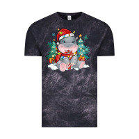 Cloud Black cute christmas hippopotamus Vintage Tee - MaliasSmallBusiness