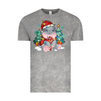 Cloud Rock cute christmas hippopotamus Vintage Tee - MaliasSmallBusiness