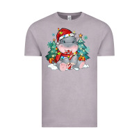 Vintage Zinc cute christmas hippopotamus Vintage Tee - MaliasSmallBusiness