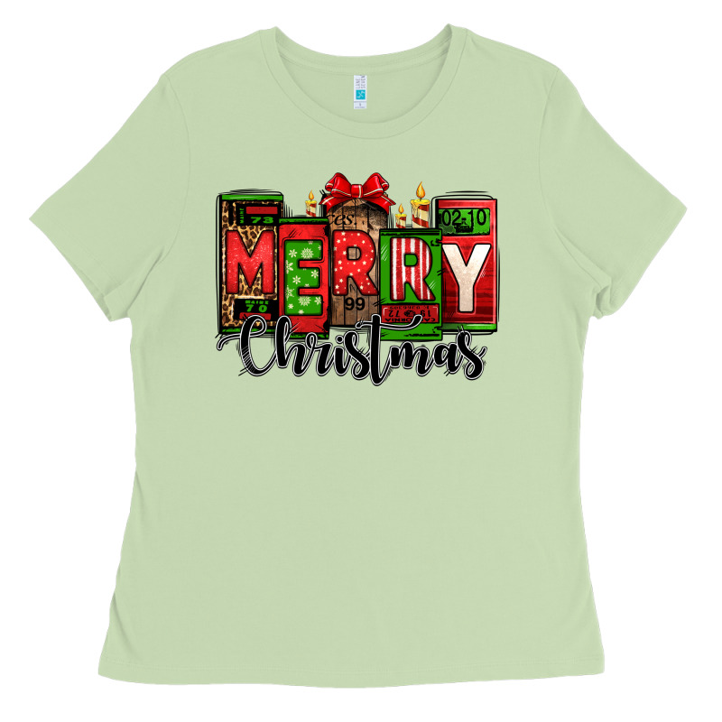 Merry Christmas License Plate Letters Ladies Tee by Jasminsmagicworld | Teevron