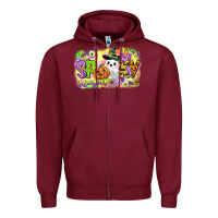 Burgundy its spooky season Zipper Hoodie - CowGirlArtShop