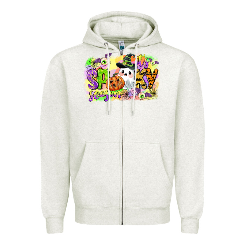 Its Spooky Season Zipper Hoodie by CowGirlArtShop | Teevron