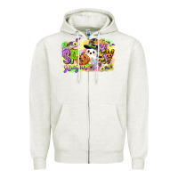 Oatmeal Heather its spooky season Zipper Hoodie - CowGirlArtShop