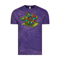 Cloud Purple western sunflower Vintage Tee - JahusDesignShop