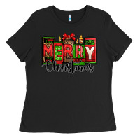 Black merry christmas license plate letters Ladies Tee - Jasminsmagicworld