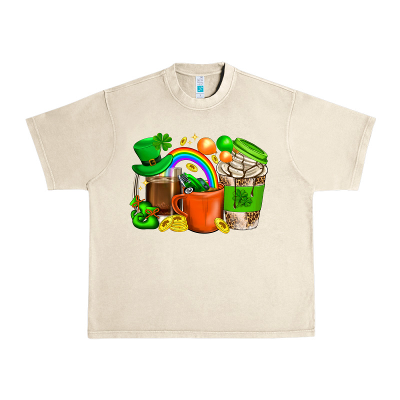 St. Patricks Day Coffee Cups Urban Heavy Tee by BundleAndBundleShop | Teevron
