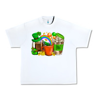 White St. Patricks Day Coffee Cups Urban Heavy Tee - BundleAndBundleShop