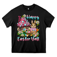Black happy easter y'all rabbit Heavy Core Tee - BarkalooDesign