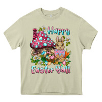 Mossy happy easter y'all rabbit Heavy Core Tee - BarkalooDesign