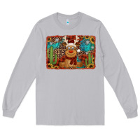 Moon Dust western christmas reindeer with background Long Sleeve Tee - Jasminsmagicworld