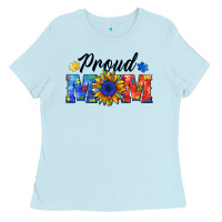 Baby Blue proud mom autism Ladies Tee - BarkalooDesign