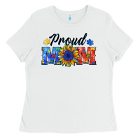 White proud mom autism Ladies Tee - BarkalooDesign