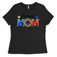 Black proud mom autism Ladies Tee - BarkalooDesign