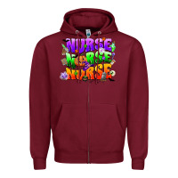 Burgundy nurse nurse nurse halloween Zipper Hoodie - CowGirlArtShop