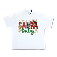 White Santa Baby With Santa Urban Heavy Tee - BundleAndBundleShop