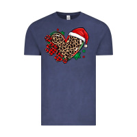 Vintage Denim christmas paw heart Vintage Tee - MaliasSmallBusiness