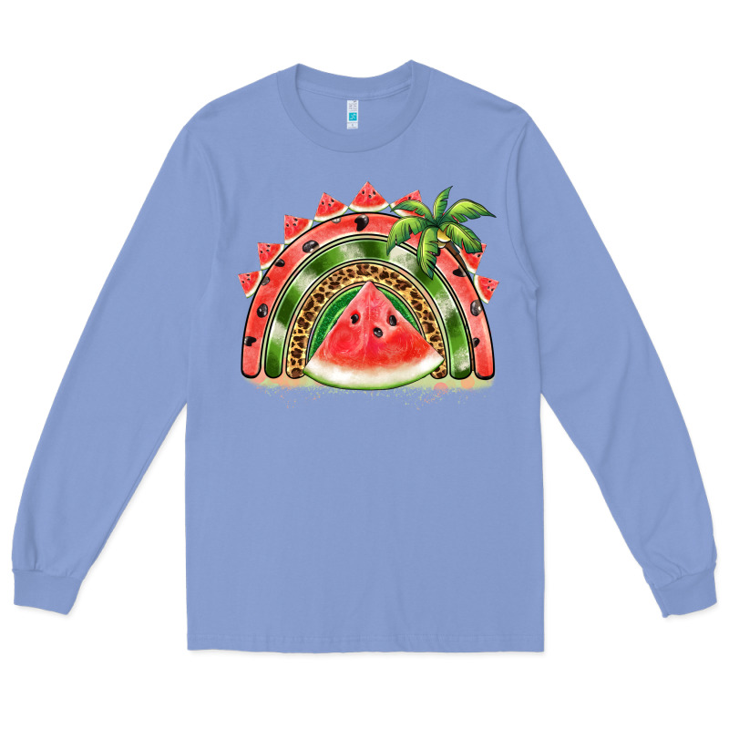 Watermelon Slice  Rainbow Long Sleeve Tee by BarkalooDesign | Teevron