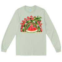Matcha watermelon slice  rainbow Long Sleeve Tee - BarkalooDesign