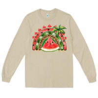 Mushroom watermelon slice  rainbow Long Sleeve Tee - BarkalooDesign