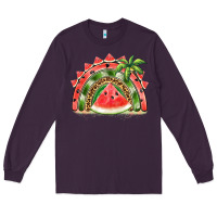 Plum watermelon slice  rainbow Long Sleeve Tee - BarkalooDesign