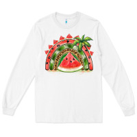 White watermelon slice  rainbow Long Sleeve Tee - BarkalooDesign