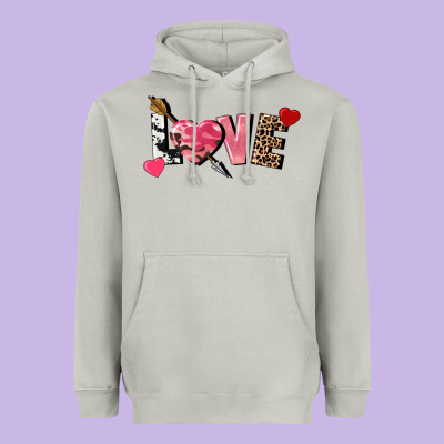 Love Valentine's Day Heavyweight Hoodie Designed By Fadigitalartstudio