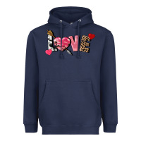 Navy Love Valentine's Day Heavyweight Hoodie - FaDigitalArtStudio