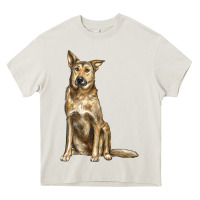 Cream chinook dog Heavy Core Tee - LillyAllenDesigns