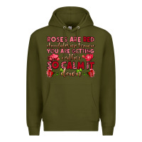 Army Green roses are red chocolates are brown Premium Hoodie - OliviaCreatesArt