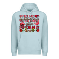 Blue Mist roses are red chocolates are brown Premium Hoodie - OliviaCreatesArt