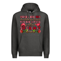 Charcoal Heather roses are red chocolates are brown Premium Hoodie - OliviaCreatesArt