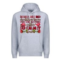 Heather Grey roses are red chocolates are brown Premium Hoodie - OliviaCreatesArt