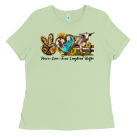 Matcha peace love longhorn heifer Ladies Tee - LillyAllenDesigns