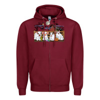 Burgundy halloween pigs Zipper Hoodie - CowGirlArtShop