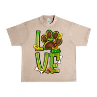 French Oak Tie dye St. Patrick's Day love dog paw Urban Heavy Tee - BundleAndBundleShop
