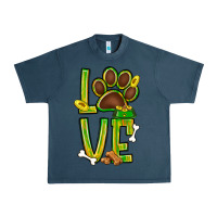 Midnight Navy Tie dye St. Patrick's Day love dog paw Urban Heavy Tee - BundleAndBundleShop