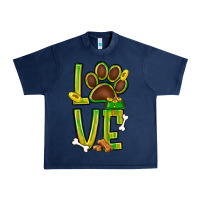 Navy Tie dye St. Patrick's Day love dog paw Urban Heavy Tee - BundleAndBundleShop