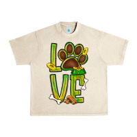 Tie Dye St. Patrick's Day Love Dog Paw Urban Heavy Tee | Teevron