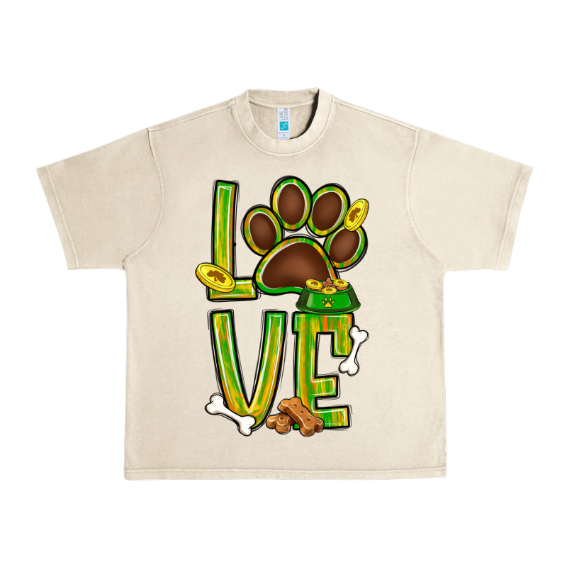 Tie Dye St. Patrick's Day Love Dog Paw Urban Heavy Tee by BundleAndBundleShop | Teevron
