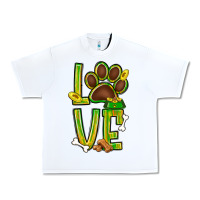 White Tie dye St. Patrick's Day love dog paw Urban Heavy Tee - BundleAndBundleShop