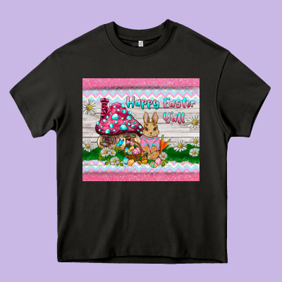 Happy Easter Y'all  Rabbit Heavy Core Tee Designed By Barkaloodesign