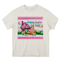 Cream happy easter y'all  rabbit Heavy Core Tee - BarkalooDesign