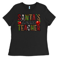 Black santa's favorite teacher Ladies Tee - Jasminsmagicworld