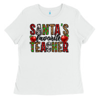 White santa's favorite teacher Ladies Tee - Jasminsmagicworld