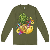 Army Green pineapple enjoying Long Sleeve Tee - BarkalooDesign