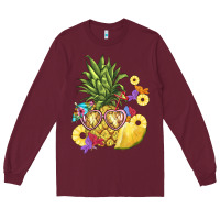 Burgundy pineapple enjoying Long Sleeve Tee - BarkalooDesign