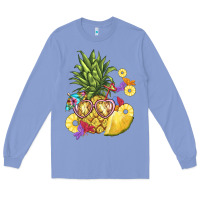 Colony Blue pineapple enjoying Long Sleeve Tee - BarkalooDesign