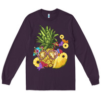 Plum pineapple enjoying Long Sleeve Tee - BarkalooDesign