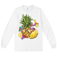 White pineapple enjoying Long Sleeve Tee - BarkalooDesign