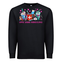 Black Coffee Nurse Repeat Nurse Coffee Cups Premium Sweatshirt - FaDigitalArtStudio
